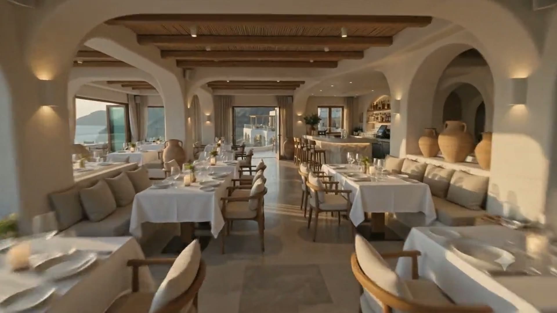 Terrace at Kliros overlooking the Aegean Sea